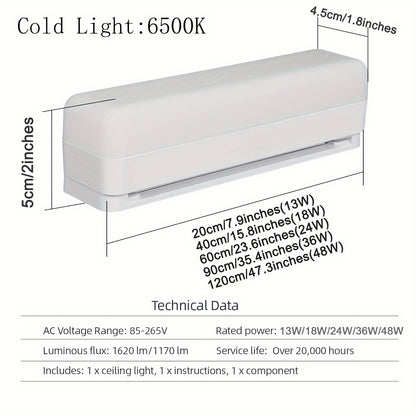 LED Ceiling Light Cold Light, Modern LED Ceiling Light, Monochromatic Light Non-dimmable, For Living Room/Bedroom/Dining Room/Office Multiple Sizes, DH-CX-18W-SQ-30K-M - Digital Edges | Online Electronics Store