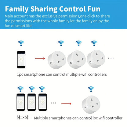 Smart Plug WIFI Socket UK 20A 16A Timing Function Tuya Smart Life APP Works With Alexa Google Home - Digital Edges | Online Electronics Store