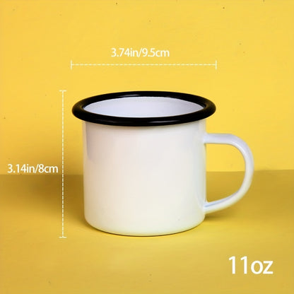 1pc, Vintage Enamel Coffee Mug - 11oz Water Cup for mountaineering, Friend Parties, Camping, Picnics, Fishing, Summer Drinkware - Perfect Birthday Gift for Home Kitchen Enthusiasts - Digital Edges | Online Electronics Store