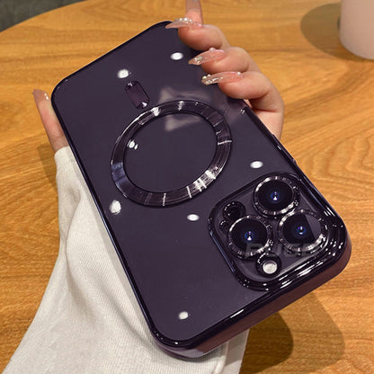 Luxury Plating Clear Adsorption Case: Transparent Magnetic Wireless Charging Case For IPhone 14 Pro Max/14 Pro/14 Plus/14/13 Pro Max/13 Pro/13/12 Pro Max/12 Pro/12/11 Pro Max/11 Pro/11 - Digital Edges | Online Electronics Store
