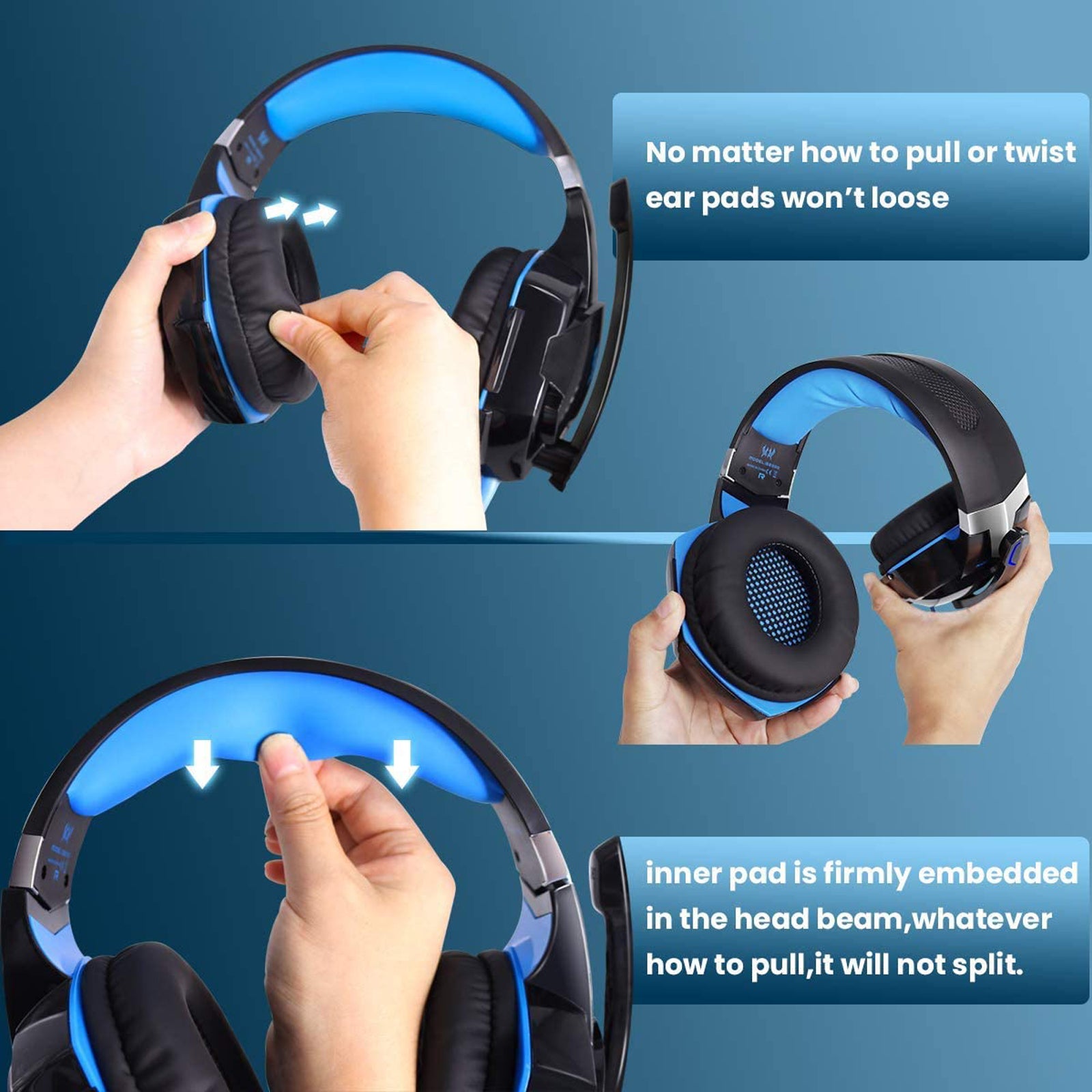 G2000 Gaming Headset: Experience Immersive Audio With Noise Cancelling Mic, LED Lights & Soft Memory Earmuffs - Digital Edges | Online Electronics Store