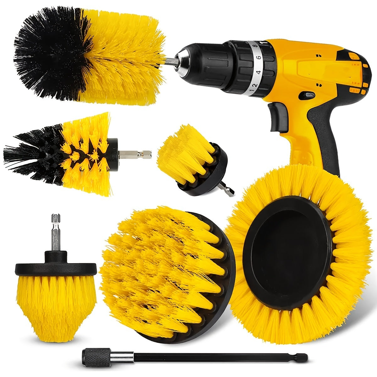 Power Scrubber Drill Brush Set - 7pcs Kit for Cleaning Grout, Floors, Showers, and Cars - Digital Edges | Online Electronics Store