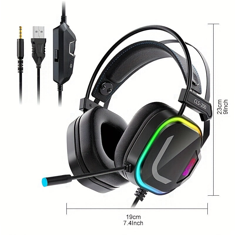 COLUSI CLS-200 RGB Gaming Headset - 360° Microphone, Adaptive Head Beam, Bass Surround, Soft Memory Earmuffs - Compatible with PC, Laptop, Mac, PS4, PS5, Xbox One, Xbox Series - Digital Edges | Online Electronics Store