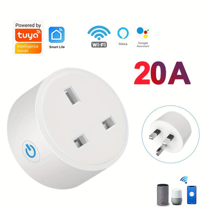 Smart Plug WIFI Socket UK 20A 16A Timing Function Tuya Smart Life APP Works With Alexa Google Home - Digital Edges | Online Electronics Store