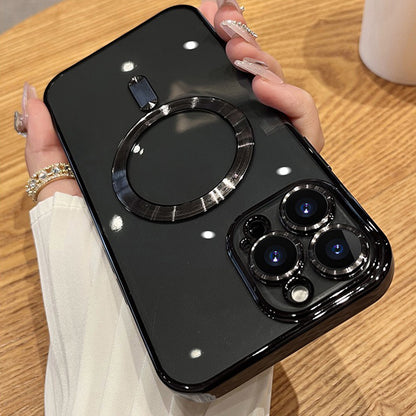 Luxury Plating Clear Adsorption Case: Transparent Magnetic Wireless Charging Case For IPhone 14 Pro Max/14 Pro/14 Plus/14/13 Pro Max/13 Pro/13/12 Pro Max/12 Pro/12/11 Pro Max/11 Pro/11 - Digital Edges | Online Electronics Store
