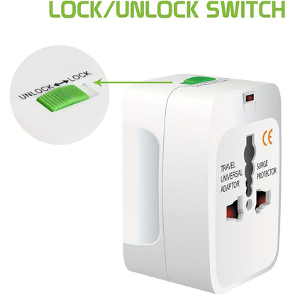 All In One Travel Wall Charger Plug Adapter (Smart High Speed 2 USB Charging Ports) USA EU UK France Italy Australia India Outlets - Digital Edges | Online Electronics Store