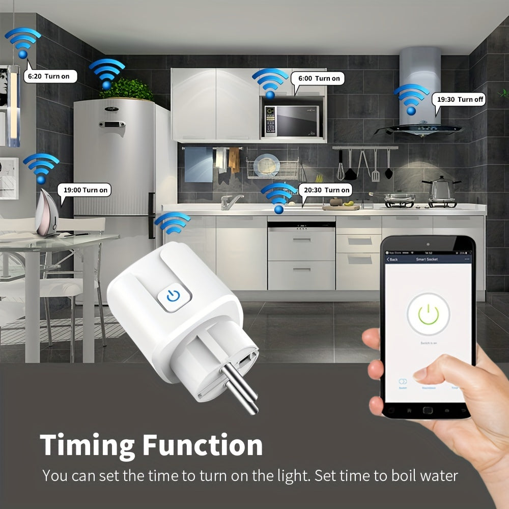 Smart Plug Wifi EU Power IOS & Android Install Tuya Or SmartLife APP, Socket Adaptor 16A Wireless Remote Siri Voice Control, Support Alexa Google Assistant DuerOS Rokid Dingtone Voice Control - Digital Edges | Online Electronics Store