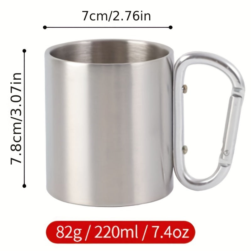 1pc 200ml Portable Double-Layer Stainless Steel Travel Mug For Outdoor Adventures - Keep Your Drinks Hot Or Cold On The Go! - Digital Edges | Online Electronics Store