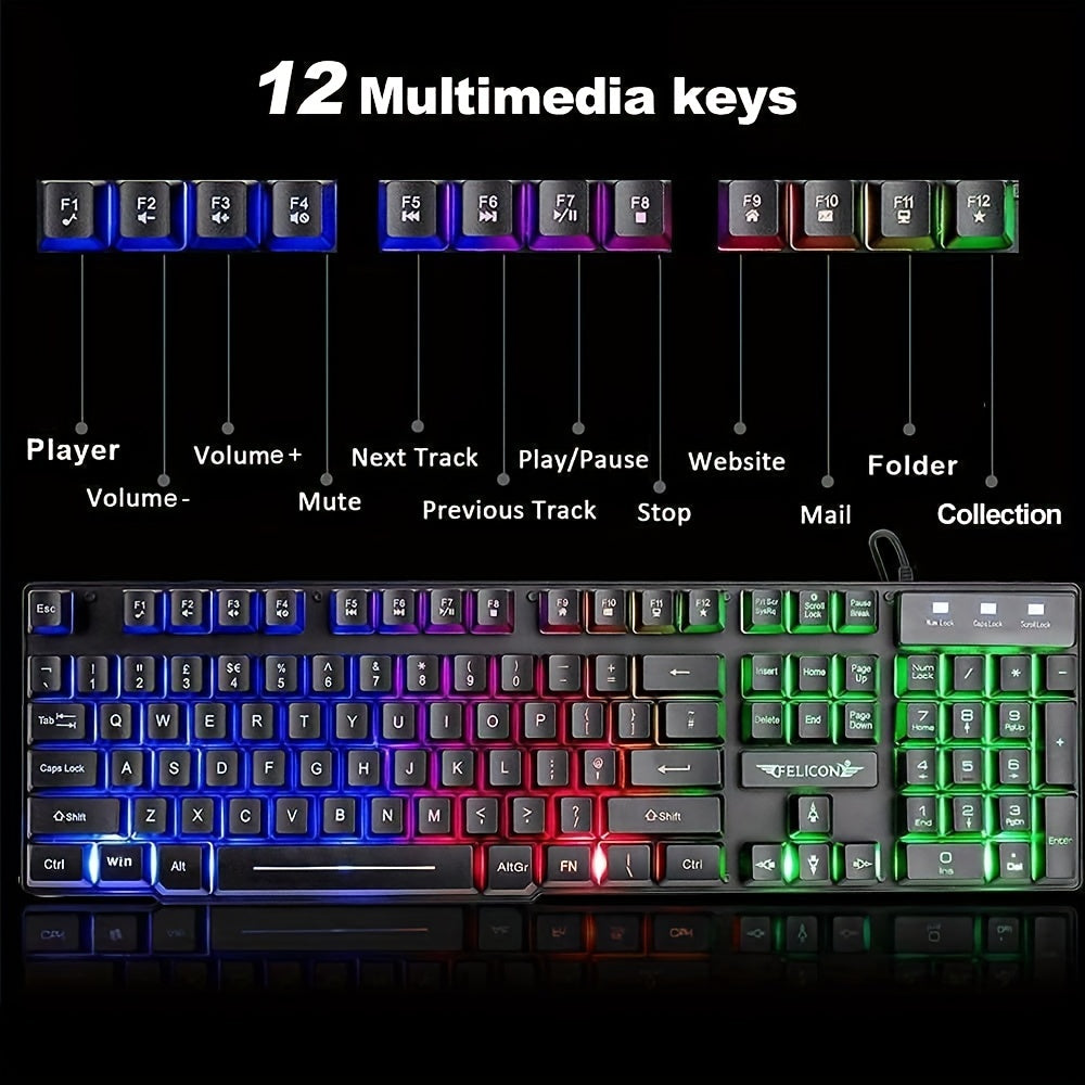 Upgrade Your Gaming Experience with the UK Layout 5-in-1 Wired Keyboard, Mouse, Headset, Speaker & Mouse Pad Combo! - Digital Edges | Online Electronics Store