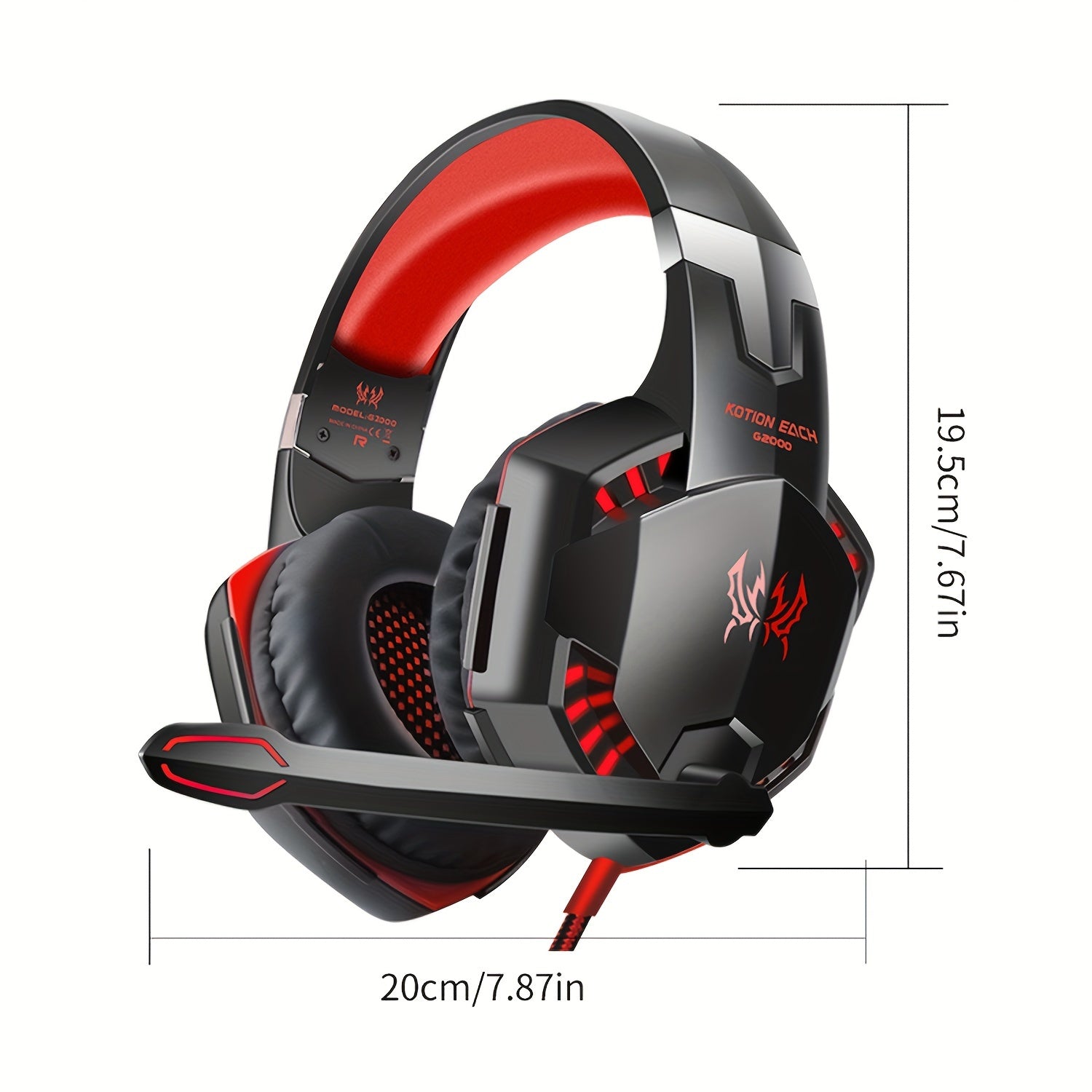 G2000 Gaming Headset: Experience Immersive Audio With Noise Cancelling Mic, LED Lights & Soft Memory Earmuffs - Digital Edges | Online Electronics Store