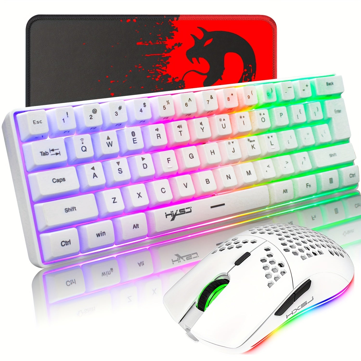 Wireless Gaming Keyboard And Mouse Combo, 2200mAh Mini 61 Keys Mechanical Feeling Keyboard With BT 5.1&2.4G Wireless Dual Modes,RGB Backlit Wireless Lightweight Gaming Mouse For PC/Gamer - Digital Edges | Online Electronics Store