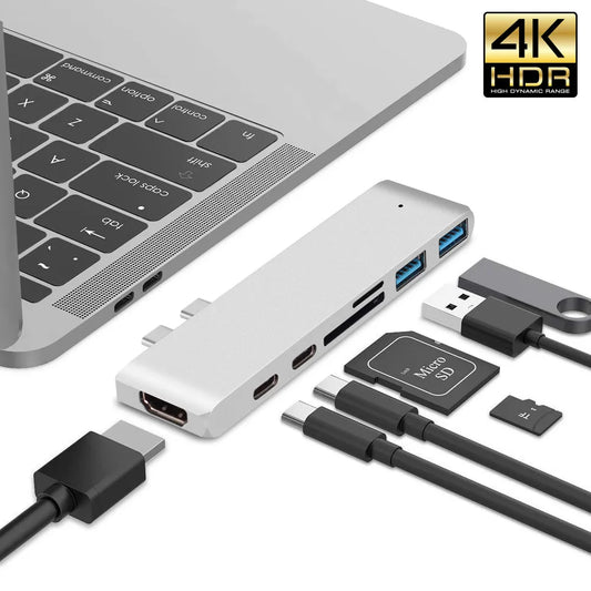 USB 3.1 Type-C Hub to HDMI Adapter 4K Thunderbolt 3 USB C Hub 3.0 TF SD Reader Slot PD For MacBook Air Pro M2 M1 Chip - Digital Edges | Online Electronics Store