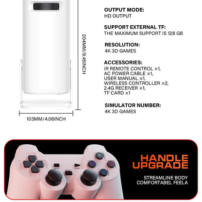 P30 Max Projector HD 1080P Android 11 Projector Video Game Console With 2 Wireless Game Controllers Built-in 3000 Games