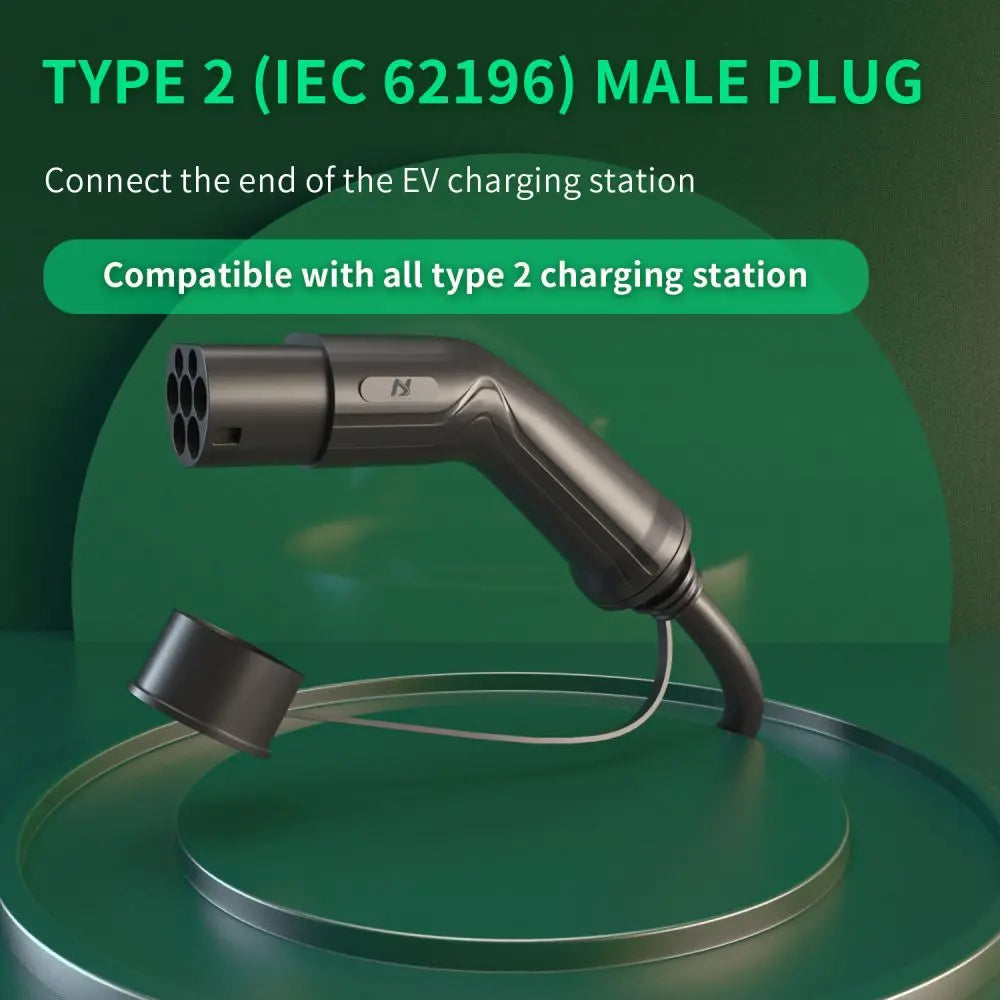 Premium Khons Type 2 to Type 2 EV Charging Cable - High Compatibility, Safety, and Warranty - Digital Edges | Online Electronics Store