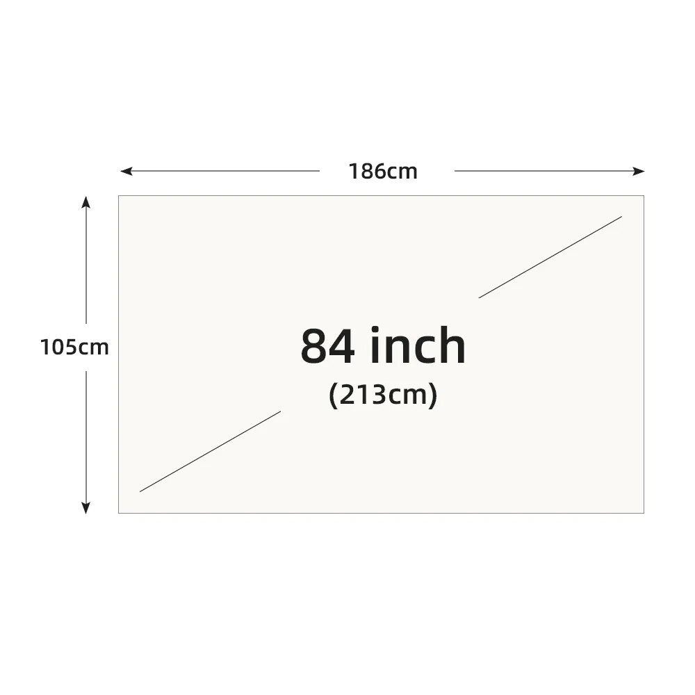 VEIDADZ Projector Screen White Grid Anti-Light 16:9 Projection Screen