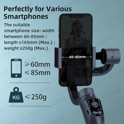 F10 3-Axis Handheld Gimbal Smartphone Stabilizer Cellphone Selfie Stick for Android iPhone Phone Vlog Anti Shake Video Recording - Digital Edges | Online Electronics Store