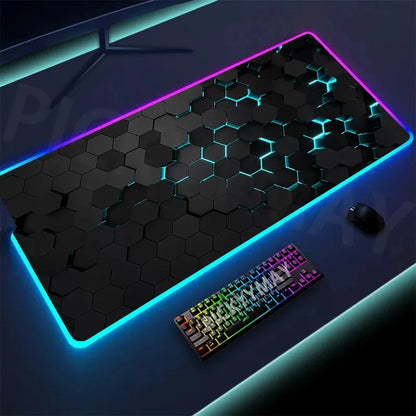 Geometry Large RGB Gamer Mousepad 40x90cm Mouse Mat Gaming Mousepads LED Keyboard Mats Luminous Desk Pads Mouse Pad For PC - Digital Edges | Online Electronics Store