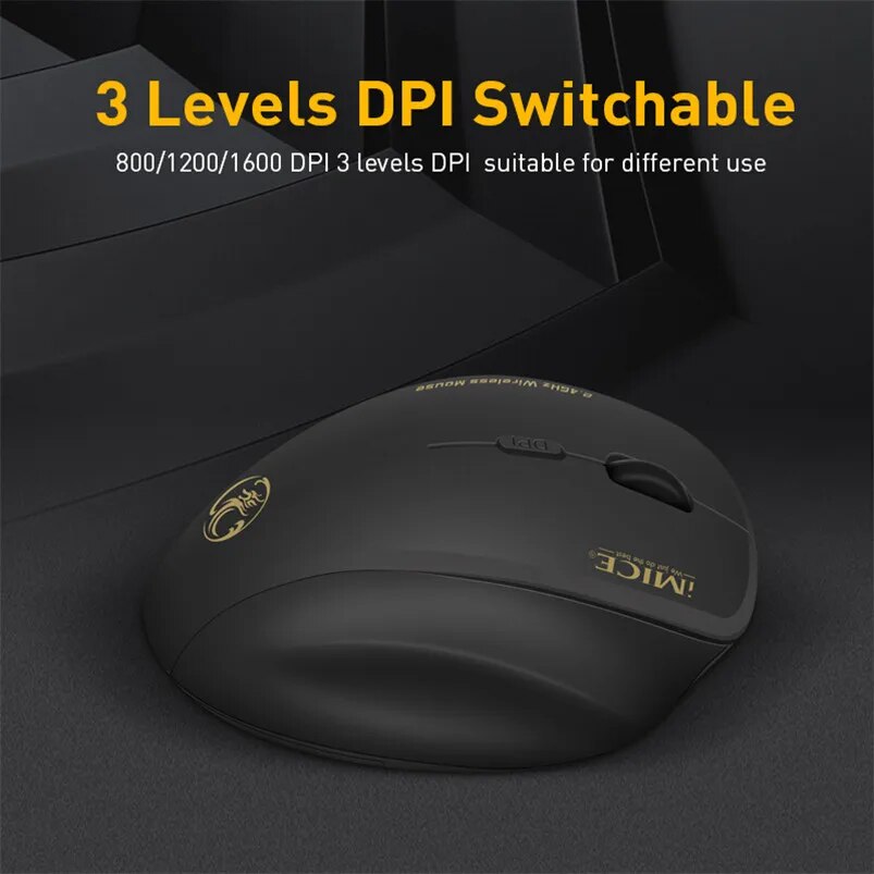 Wireless Mouse Ergonomic Computer Mouse PC Optical Mause with USB Receiver 6 buttons 2.4Ghz Wireless Mice 1600 DPI For Laptop - Digital Edges | Online Electronics Store