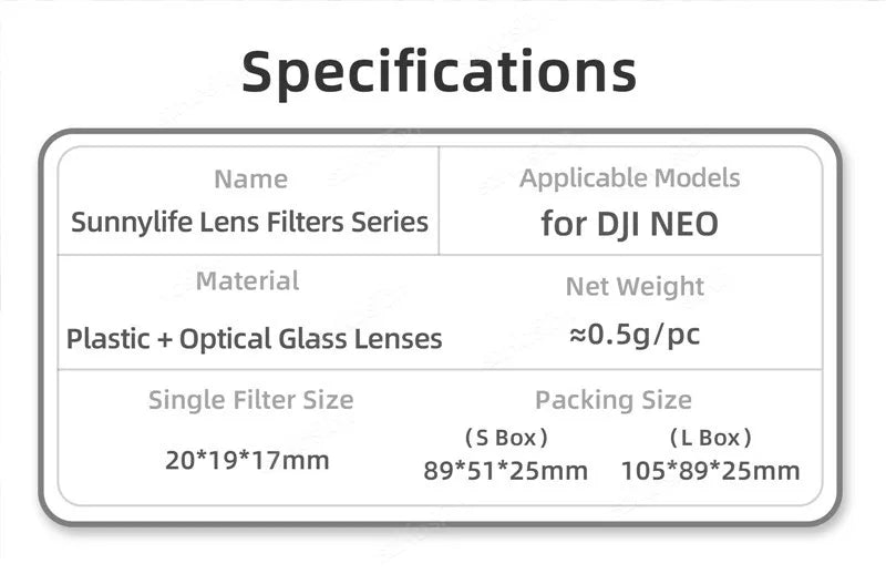 Drones Lens Filters For DJI Neo ND Filter Set CPL UV ND8 ND16 ND32 ND64 Camera Filters Kit For DJI Neo Accessories