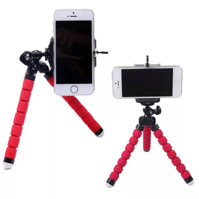 Sponge Octopus Tripod Universal Mobile Phone Holder Portable Camera Tripod plus Mobile Phone Clip