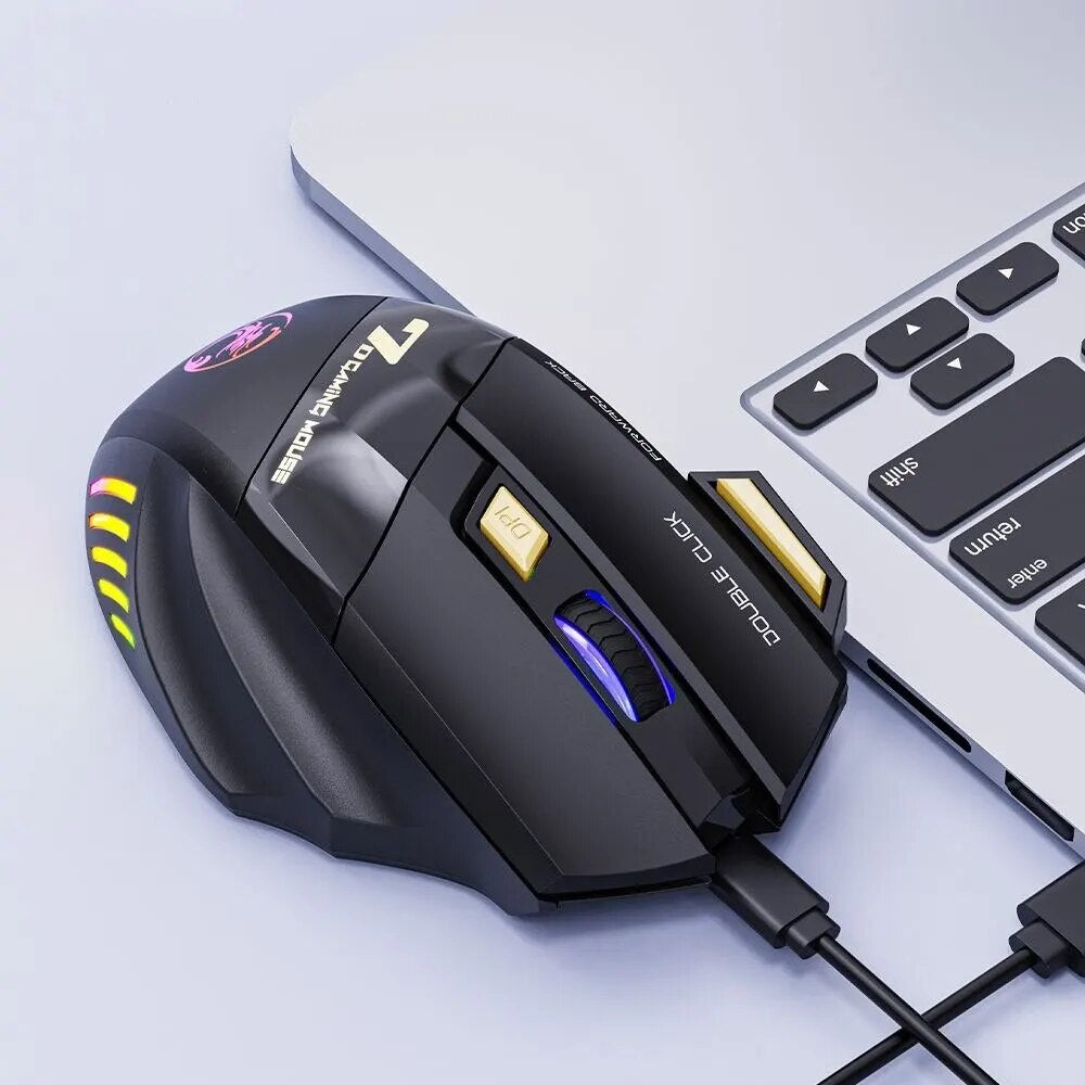 Wireless Gaming Mouse USB IMICE GW-X7 3200DPI Dual Mode Rechargeable 7 Keys 2.4Ghz Silent Mouse Bluetooth 7-color Breathing LED - Digital Edges | Online Electronics Store