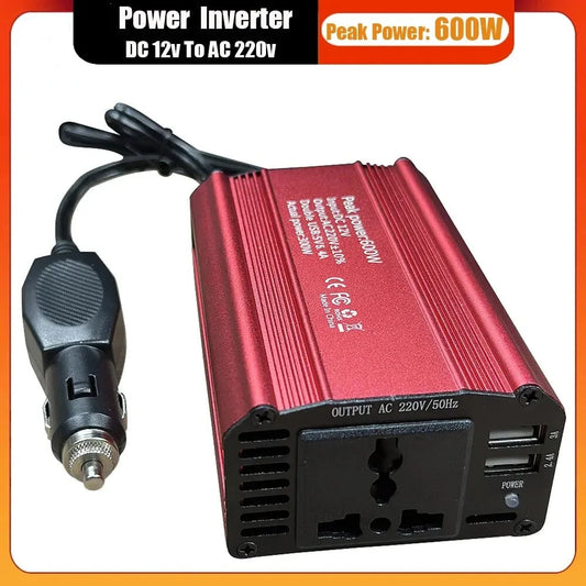 Inverter 12v 50hz 600W Portable Vehicle-mounted Household Converter DC 12v To AC 220V Universal Socket With 5.4A USB