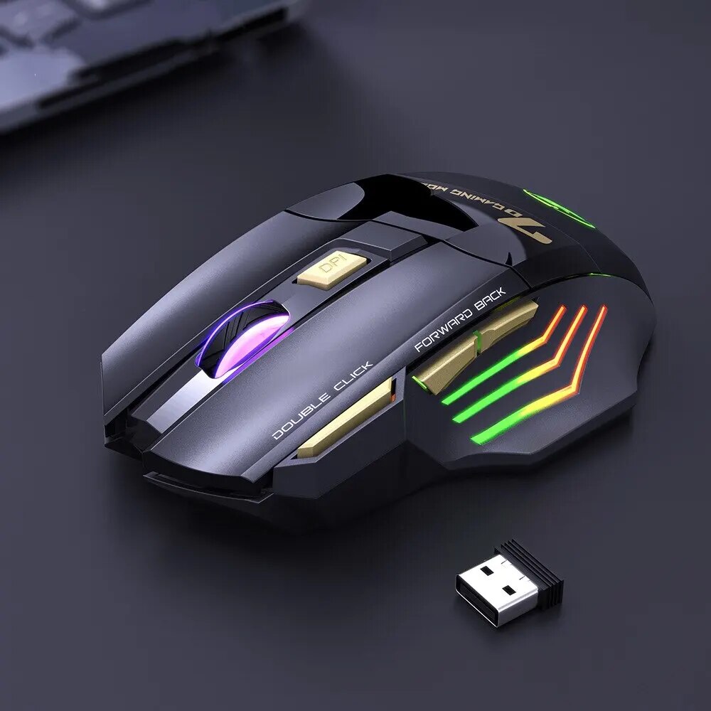 Wireless Gaming Mouse USB IMICE GW-X7 3200DPI Dual Mode Rechargeable 7 Keys 2.4Ghz Silent Mouse Bluetooth 7-color Breathing LED - Digital Edges | Online Electronics Store