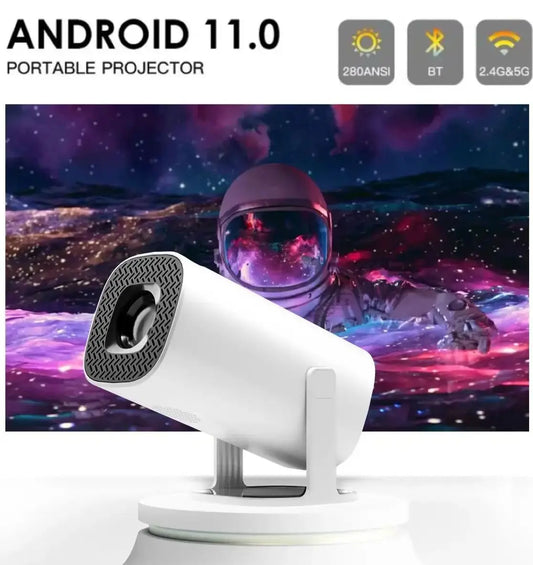 Portable Projector Android 11 WiFi6 Support 4K 1080P BT5.0 Projector 1208*720P Home Cinema Portable Projector