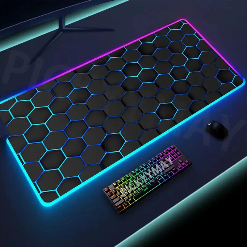 Geometry Large RGB Gamer Mousepad 40x90cm Mouse Mat Gaming Mousepads LED Keyboard Mats Luminous Desk Pads Mouse Pad For PC - Digital Edges | Online Electronics Store