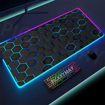 Geometry Large RGB Gamer Mousepad 40x90cm Mouse Mat Gaming Mousepads LED Keyboard Mats Luminous Desk Pads Mouse Pad For PC - Digital Edges | Online Electronics Store