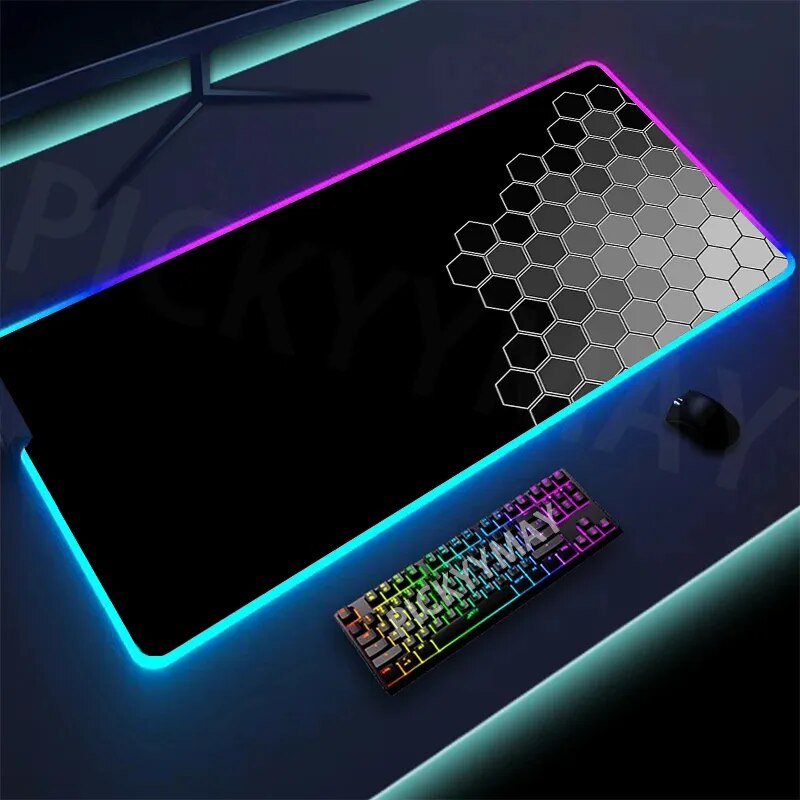 Geometry Large RGB Gamer Mousepad 40x90cm Mouse Mat Gaming Mousepads LED Keyboard Mats Luminous Desk Pads Mouse Pad For PC - Digital Edges | Online Electronics Store