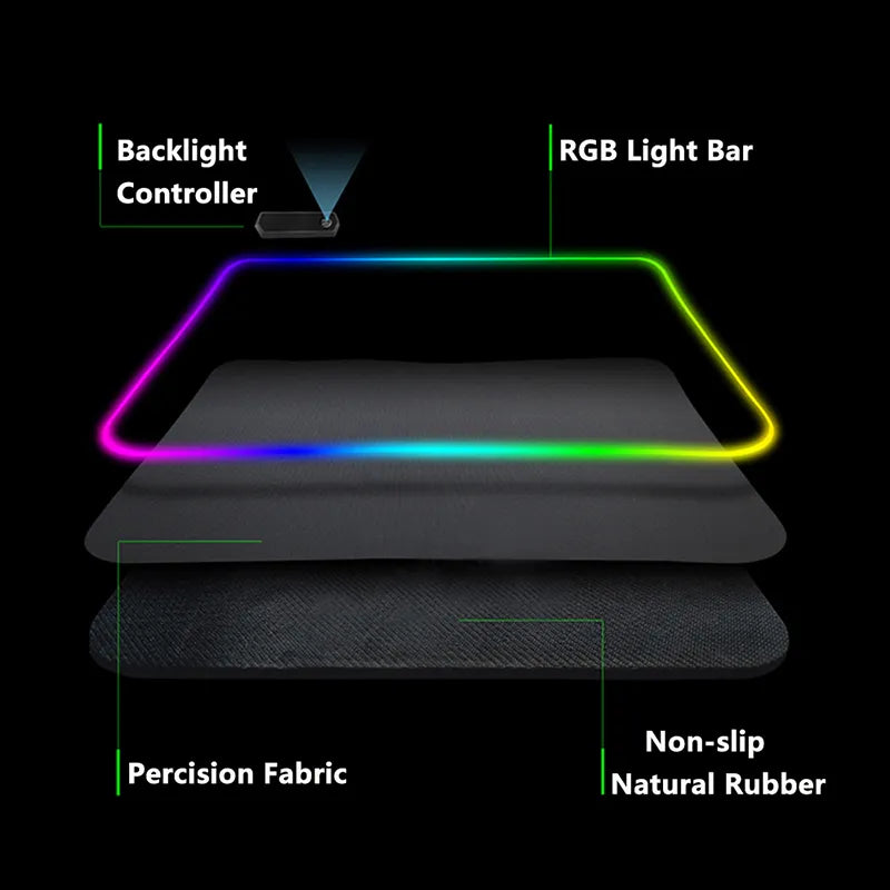 Colorful Luminous LED Lighting Mouse Pad Firewatch Forest Non-Slip RGB Mousepad Gaming For PC Gamer 900x400mm Large Desk Mat XL - Digital Edges | Online Electronics Store