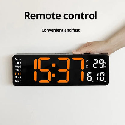 Large LED Wall Clock with Remote