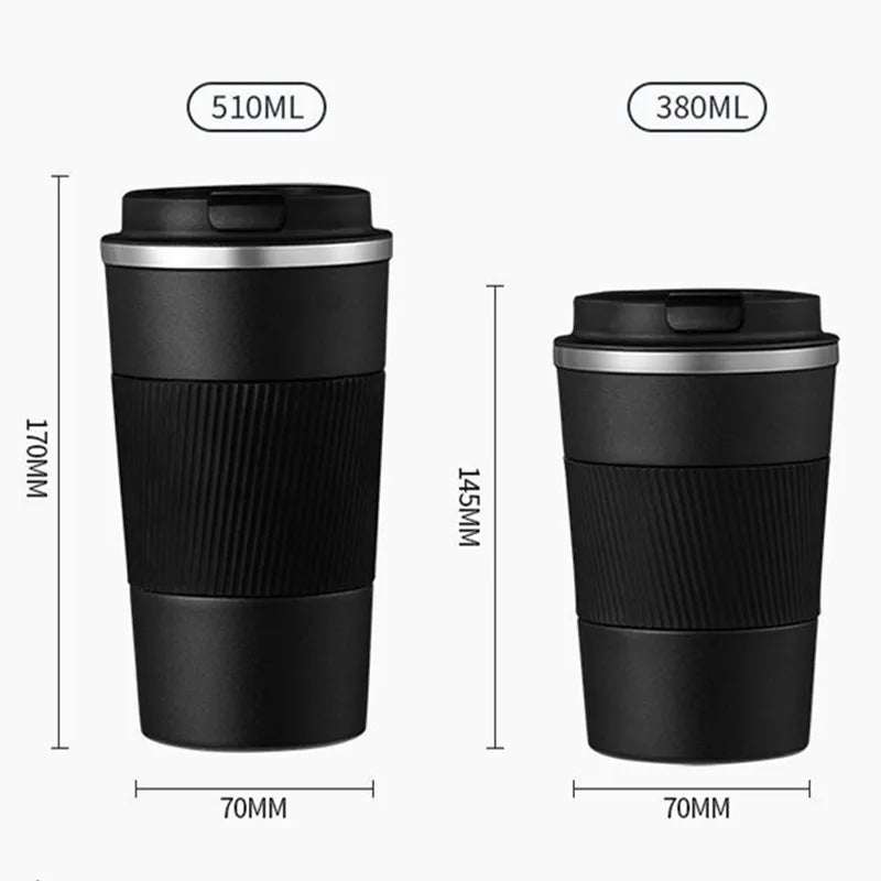 380ml/510ml Double Stainless Steel 304 Coffee Thermos Mug Leak-Proof Non-Slip Car Vacuum Flask Travel Thermal Cup Water Bottle - Digital Edges | Online Electronics Store