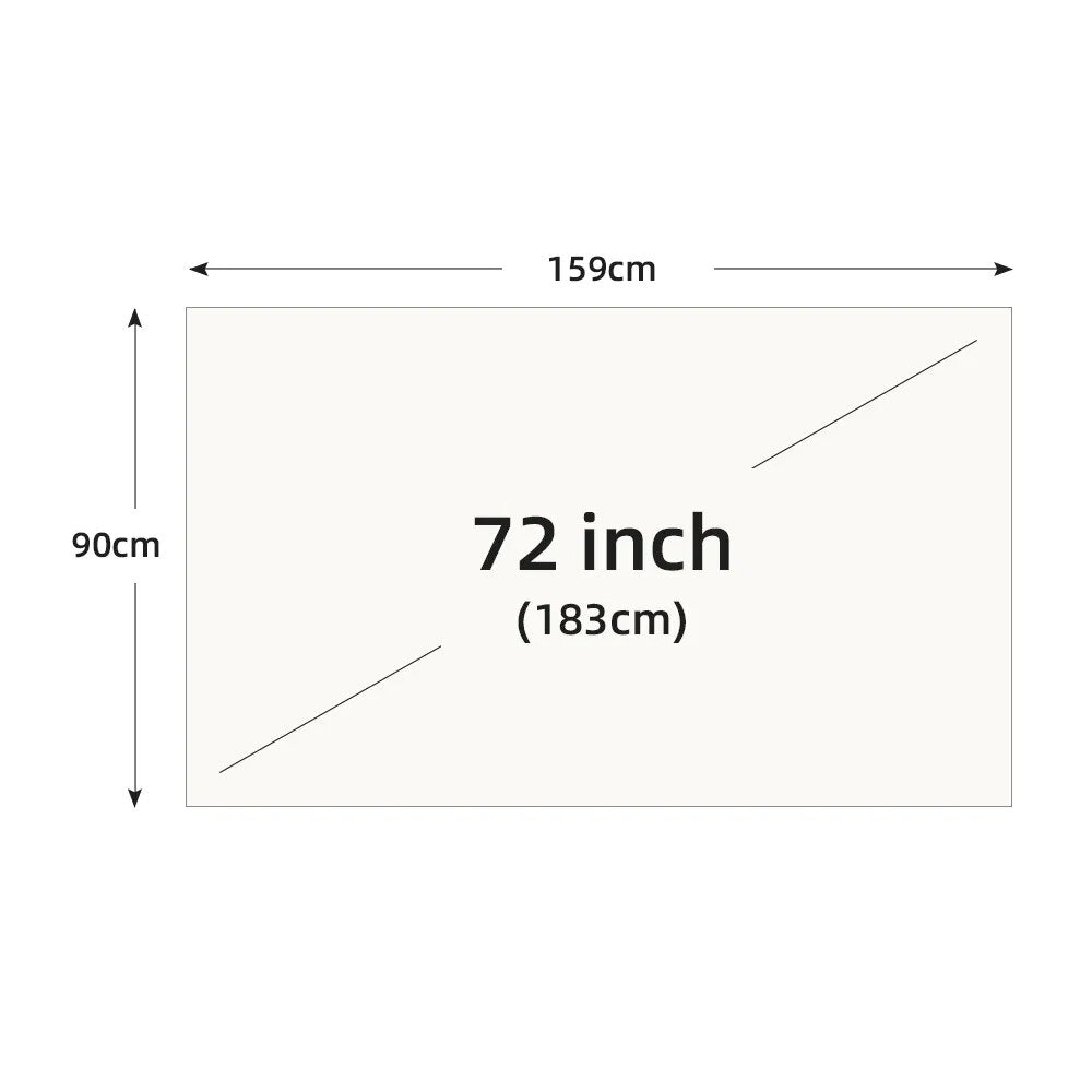 VEIDADZ Projector Screen White Grid Anti-Light 16:9 Projection Screen