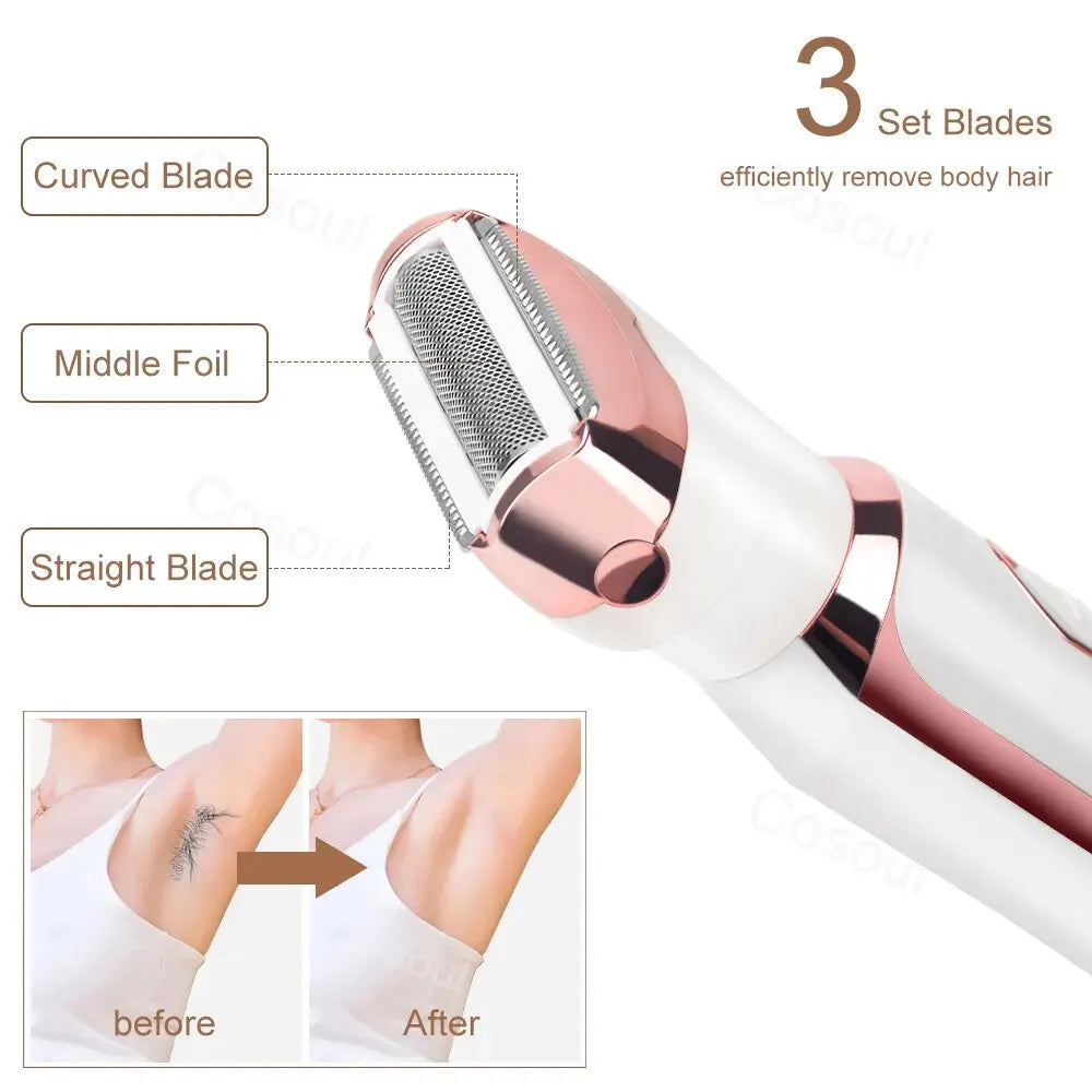 4 in 1 Women Body Hair Removal Women Shaver Underarm Hair Leg Hair Pubic Hair Sensitive Area Hair Razor - Digital Edges | Online Electronics Store