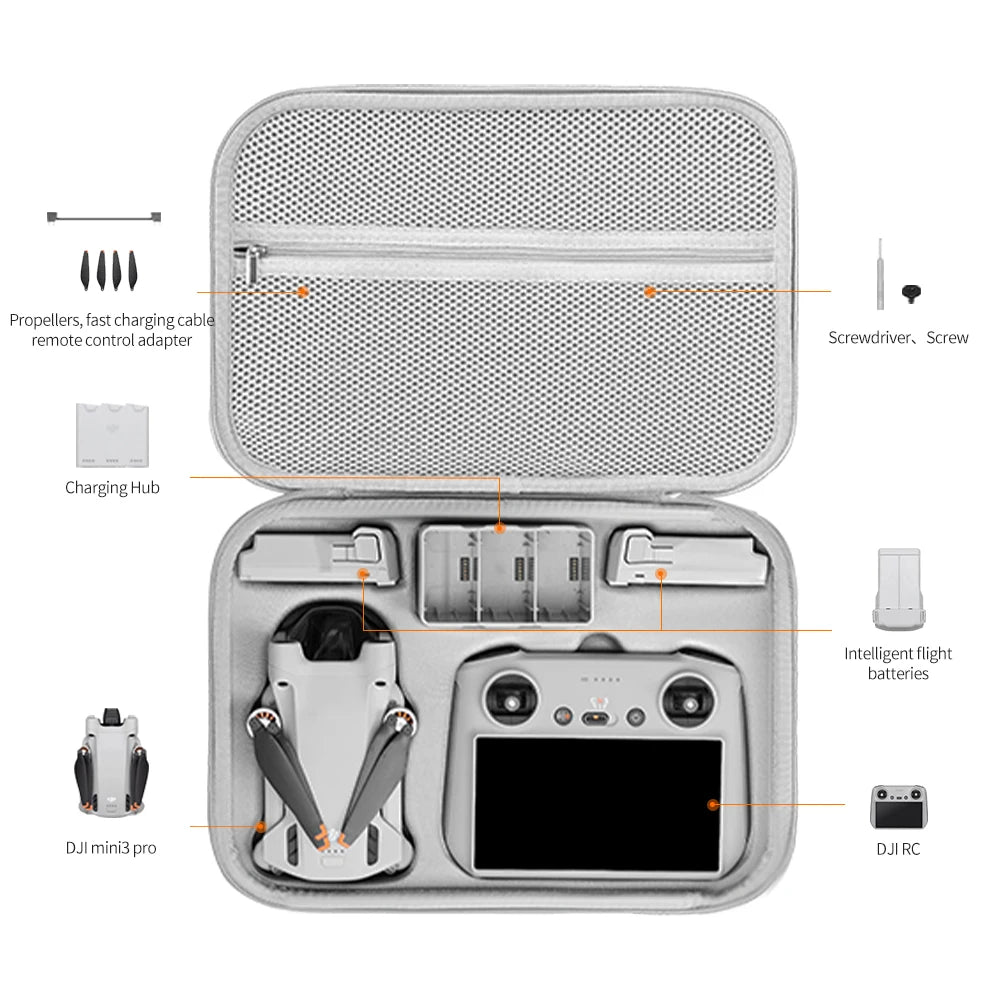 Carrying Case for DJI Mini 3 Pro Storage Bag Mini3/Mini3 Pro Drone Accessories Snowflake Cloth Splash-proof Handbag