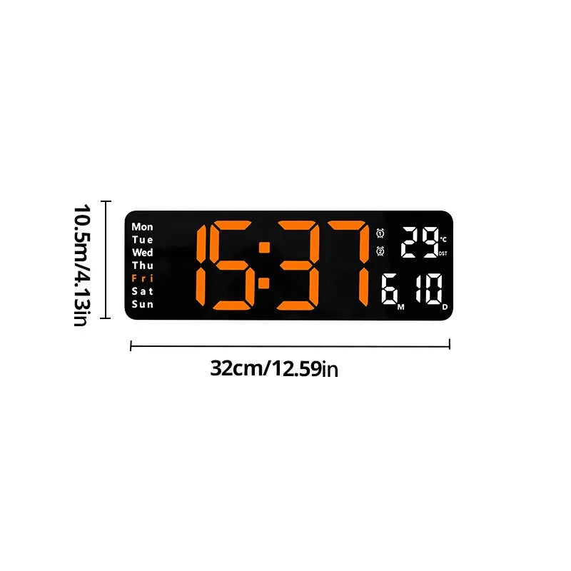 Large LED Wall Clock with Remote