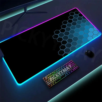 Geometry Large RGB Gamer Mousepad 40x90cm Mouse Mat Gaming Mousepads LED Keyboard Mats Luminous Desk Pads Mouse Pad For PC - Digital Edges | Online Electronics Store