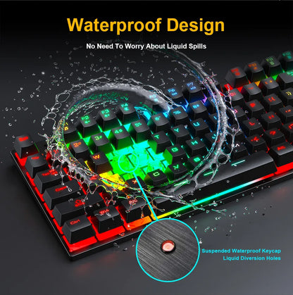 RGB Gaming keyboard Gamer keyboard and Mouse Set With Backlight USB 104 keycaps Wired Ergonomic Russian Keyboard For PC Laptop - Digital Edges | Online Electronics Store