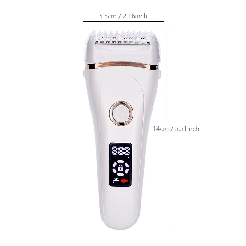 Women Painless Electric Epilator Beard Hair Removal Women's Shaving Machines Portable Female Hair Trimmer LCD USB Rechargeable - Digital Edges | Online Electronics Store