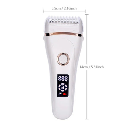 Women Painless Electric Epilator Beard Hair Removal Women's Shaving Machines Portable Female Hair Trimmer LCD USB Rechargeable - Digital Edges | Online Electronics Store