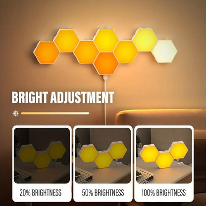 RGB Intelligent Hexagonal Wall Lamp Color-changing Ambient Night Light DYI Shape Music Rhythm APP Control For Game Room Bedroom - Digital Edges | Online Electronics Store