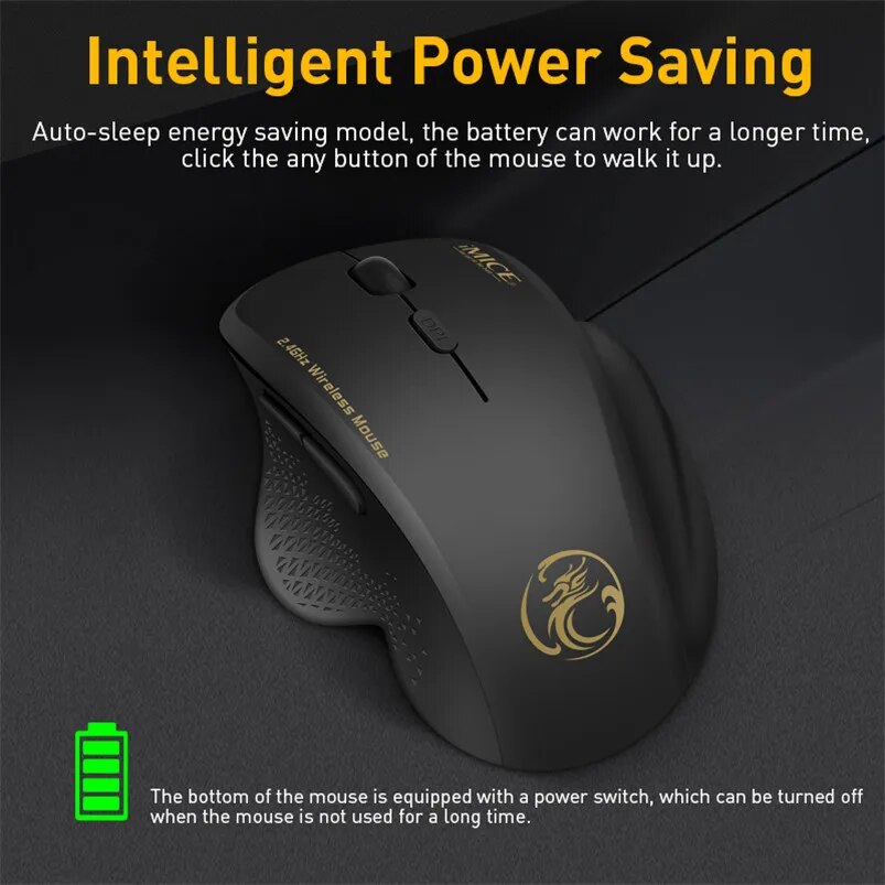 Wireless Mouse Ergonomic Computer Mouse PC Optical Mause with USB Receiver 6 buttons 2.4Ghz Wireless Mice 1600 DPI For Laptop - Digital Edges | Online Electronics Store