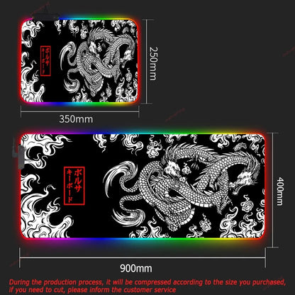 XXL RGB Gaming Mouse Pad Dragon Desk Mat HD Black Gamer Accessories Large LED Light MousePads PC Computer Carpet With Backlit - Digital Edges | Online Electronics Store