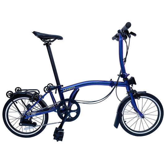 16 Inch Internal 3 External 2 Speed Horizontal Handle Folding Bicycle M handle Chrome Molybdenum Steel Bike Vehicle