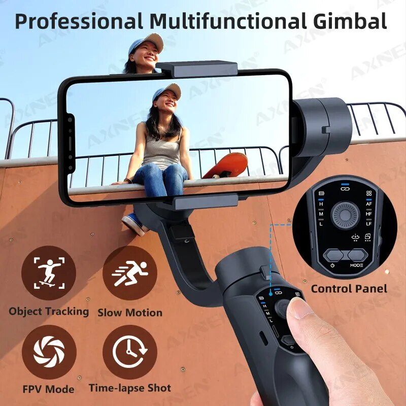 F10 3-Axis Handheld Gimbal Smartphone Stabilizer Cellphone Selfie Stick for Android iPhone Phone Vlog Anti Shake Video Recording - Digital Edges | Online Electronics Store