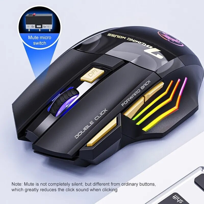 Wireless Gaming Mouse USB IMICE GW-X7 3200DPI Dual Mode Rechargeable 7 Keys 2.4Ghz Silent Mouse Bluetooth 7-color Breathing LED - Digital Edges | Online Electronics Store