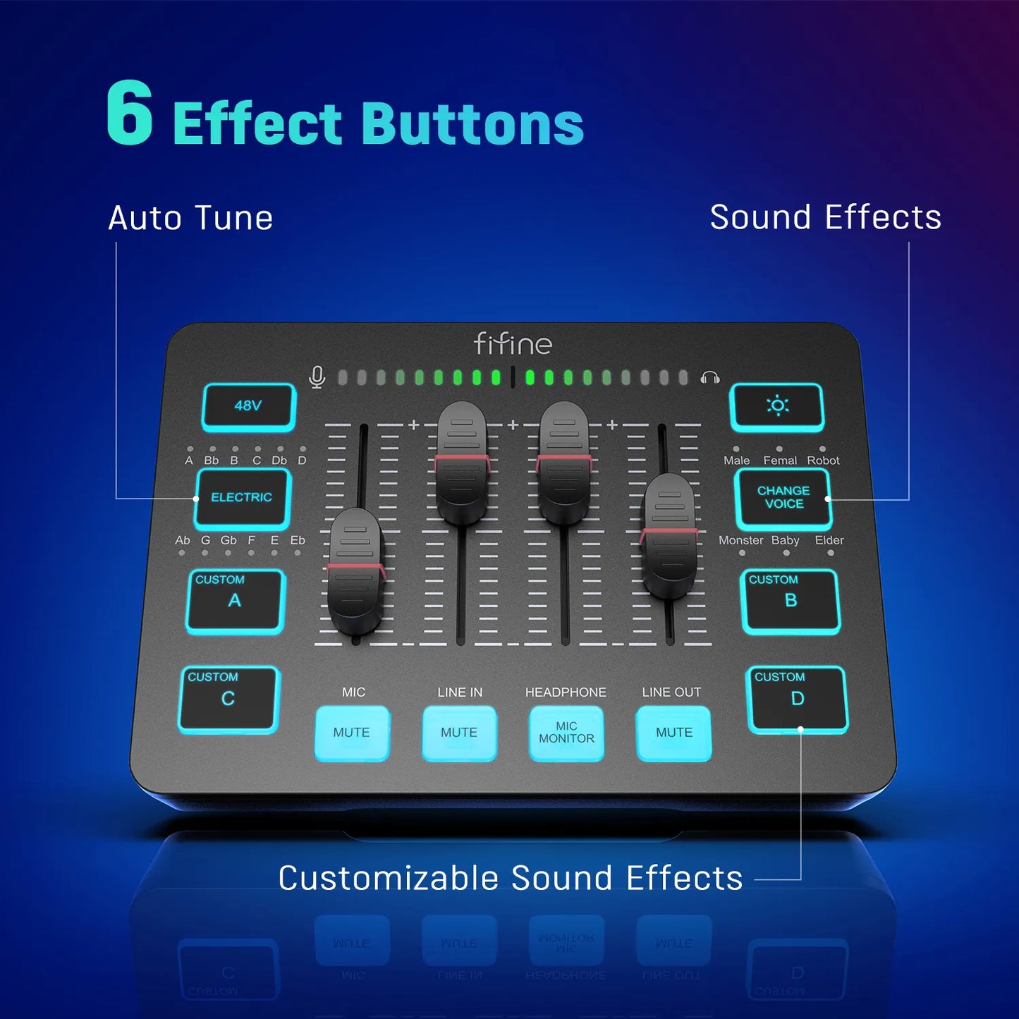 Gaming Audio Mixer, Streaming 4-Channel RGB Mixer with XLR Microphone Interface, for Game Voice,Podcast,AmpliGame SC3 - Digital Edges | Online Electronics Store