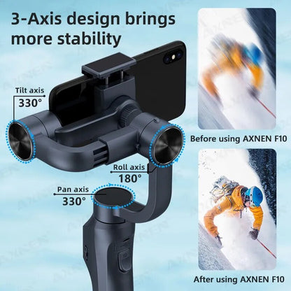 F10 3-Axis Handheld Gimbal Smartphone Stabilizer Cellphone Selfie Stick for Android iPhone Phone Vlog Anti Shake Video Recording - Digital Edges | Online Electronics Store